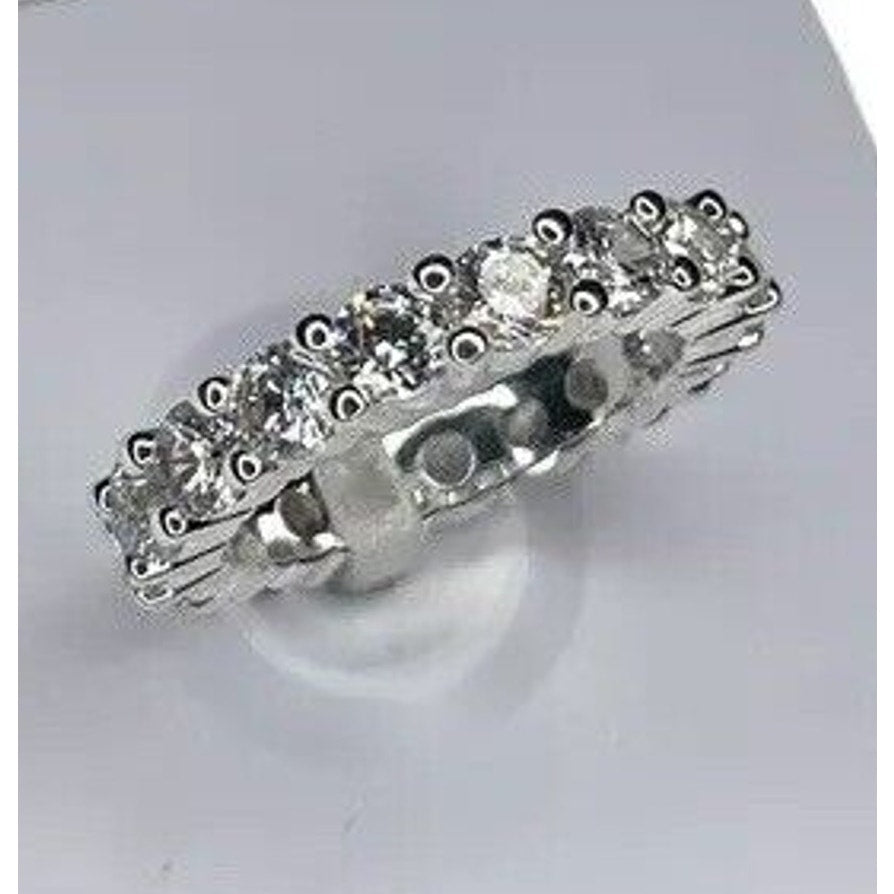 Silver Plated CZ Band Ring (Sz 6) Chic Stylish Fashion Stunning Trendy Shiny NWT