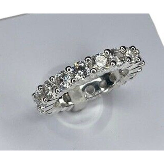 Silver Plated CZ Band Ring (Sz 6) Fashion Stylish Trendy Chic Shiny Stunning NWT