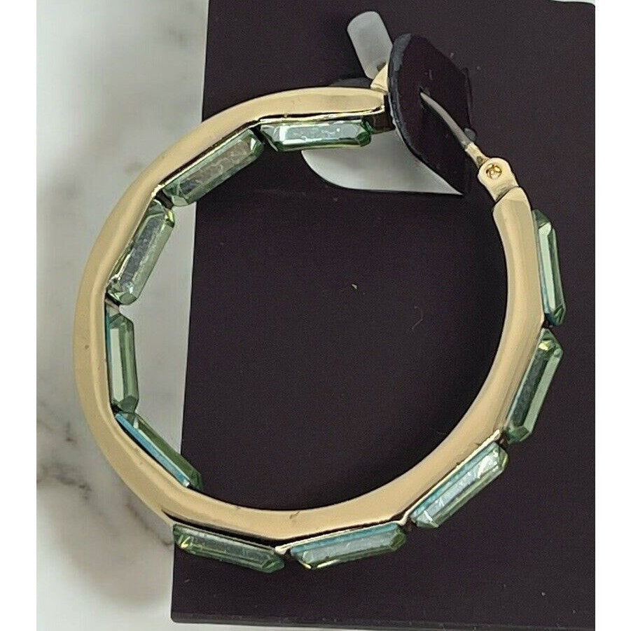 Anne Klein Gold Tone Crystal Hoop Earrings Elegant Fashion Style Chic Stunning