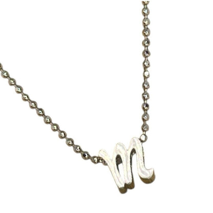 Alex Woo Sterling Silver ‘M’ Initial Pendant Necklace NY Designer Luxury Fashion