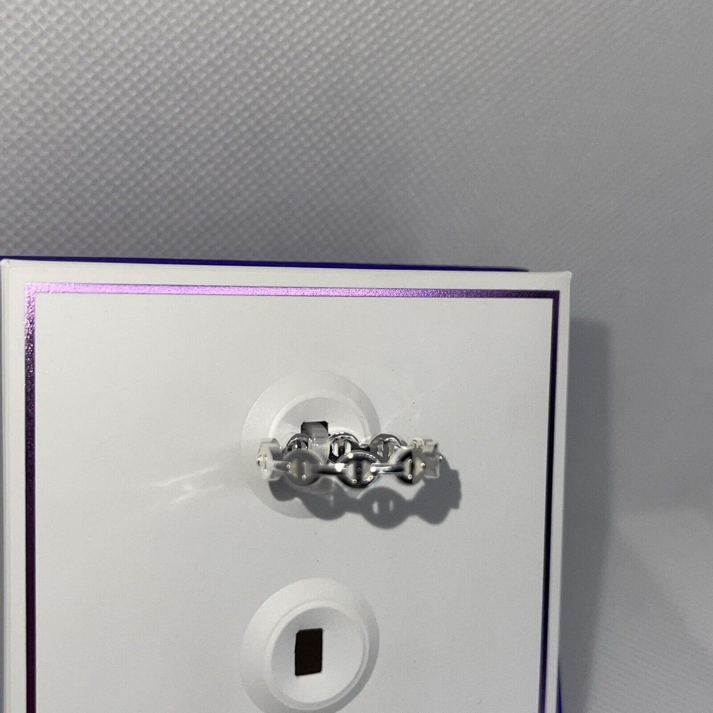 Rhodium Plated Ring (Size 6) Chain Link Style Women's Fashion Everyday Wear NWT