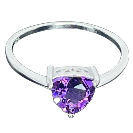 LUXY Gems Natural Amethyst Sterling Silver Ring (1 ct.) Luxury Fashion (Sz 7)