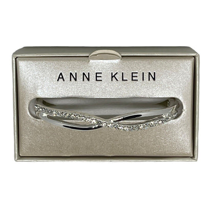 Anne Klein Silver Tone Crystal Bangle Bracelet Chic Fashion Elegant Trendy Style