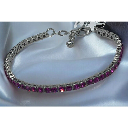 Silver Tone Crystal Flex Tennis Bracelet Fashion Stylish Trendy Shiny Chic NWT