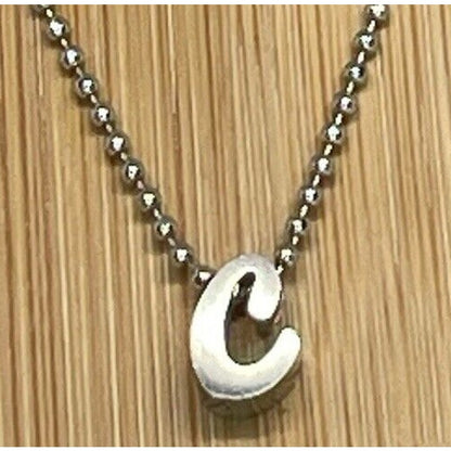 Alex Woo Sterling Silver ‘C’ Initial Pendant Necklace NY Designer Luxury Fashion