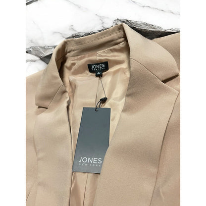 Jones New York Notched Lapel Blazer Jacket Women's (Sz L) Praline Luxury NWT