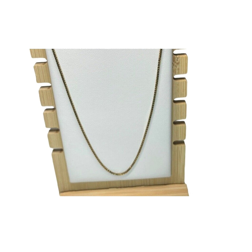 18K Gold Vermeil Box Chain Necklace 24” Dainty Chic Trendy Fashion Stylish NWT