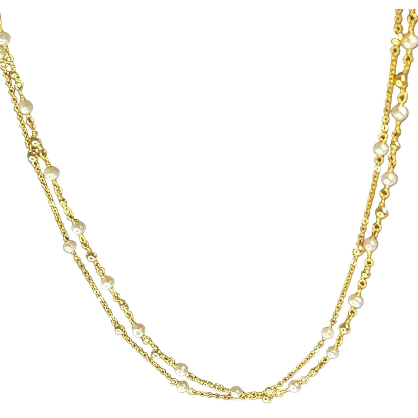 Pearl (3mm) 18K Gold Vermeil Necklace Layered Luxury Stylish Chic Trendy Fashion