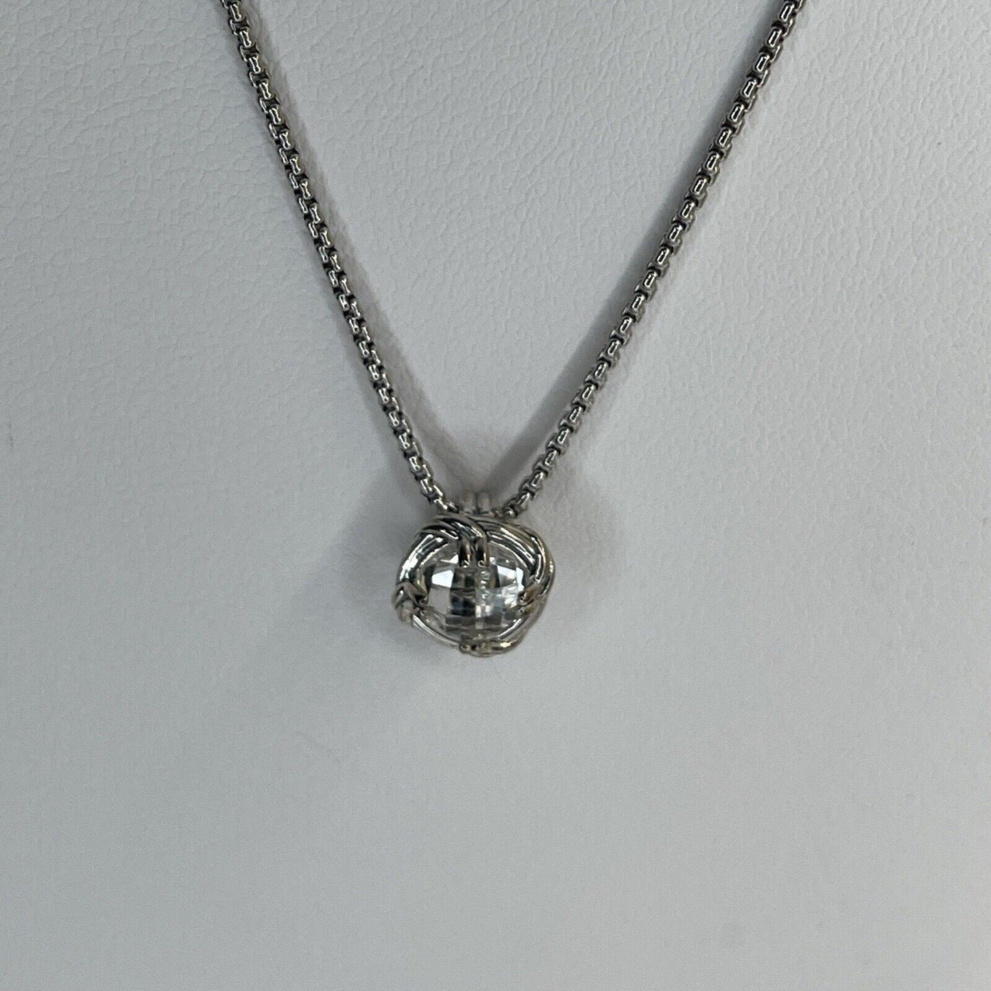 Peter Thomas Roth 1 Carat Topaz Sterling Silver Necklace Elegance Luxury Pendant