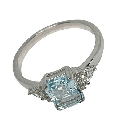 LUXY Gems Natural Blue Topaz Sterling Silver Ring (1.5 ct) Luxury Fashion (Sz 7)