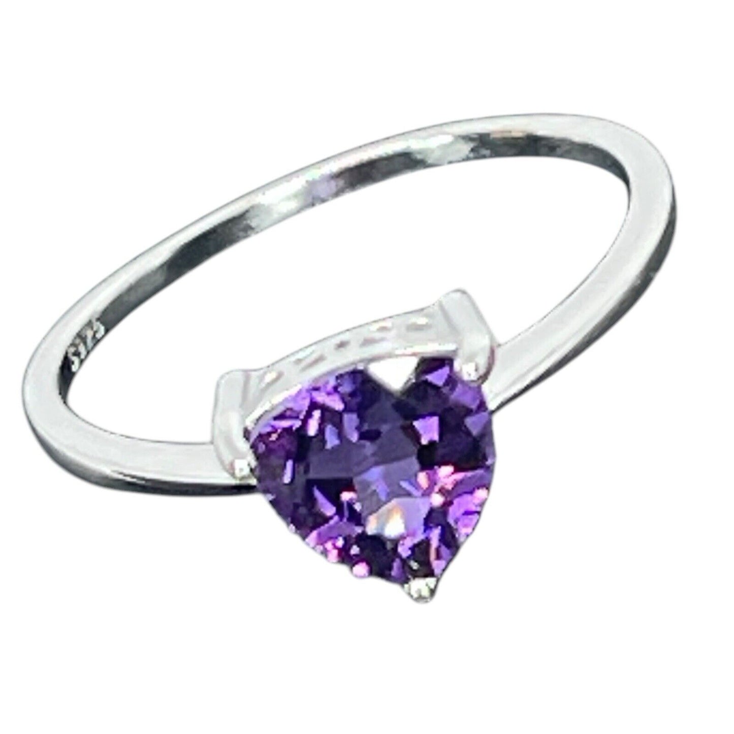 LUXY Gems Natural Amethyst Sterling Silver Ring (1 ct.) Luxury Fashion (Sz 8)