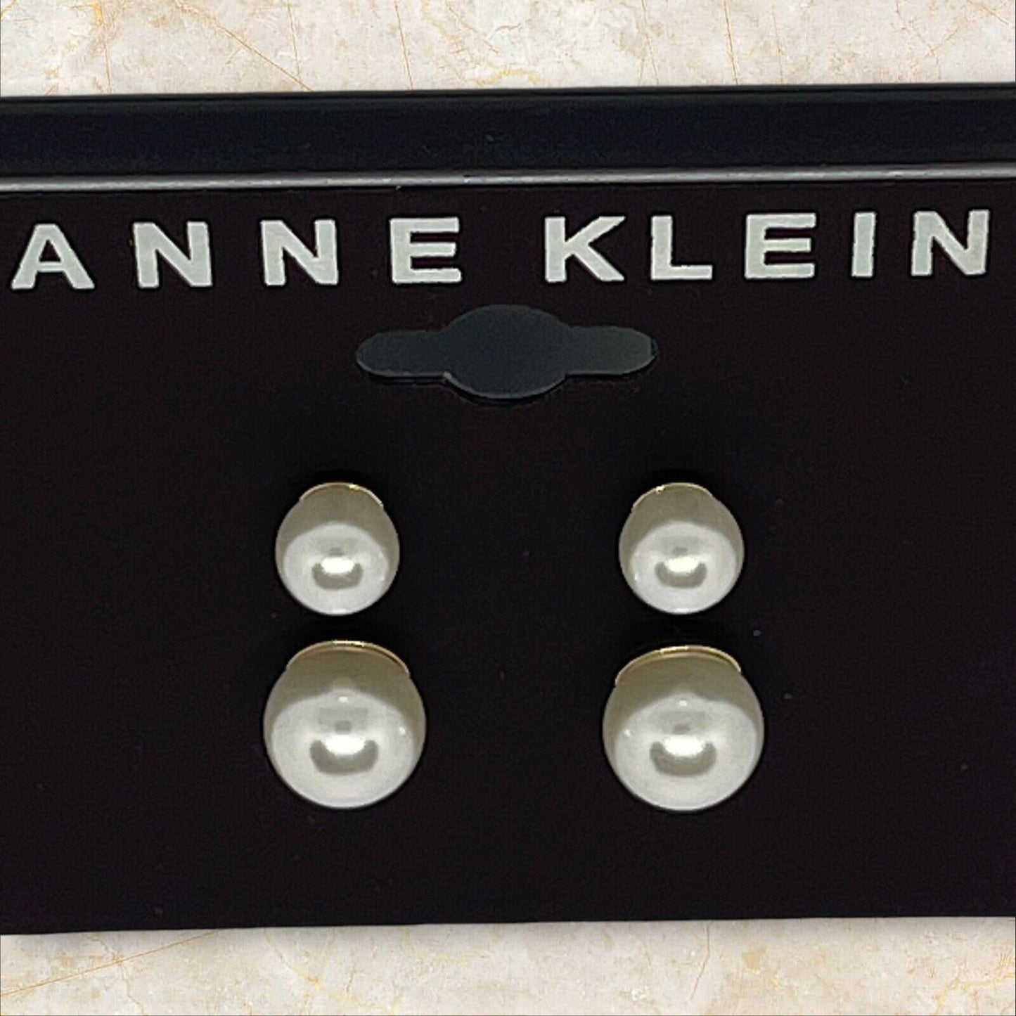 Anne Klein Gold Tone Faux Pearl Earrings (2pc Set) Elegant Fashion Stunning Chic