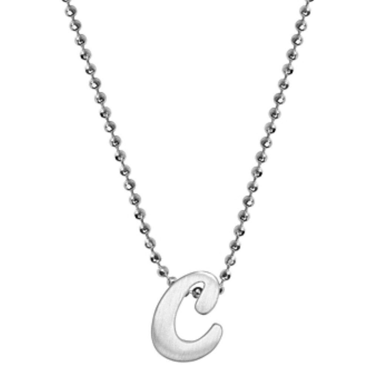 Alex Woo Sterling Silver ‘C’ Initial Pendant Necklace NY Designer Luxury Fashion