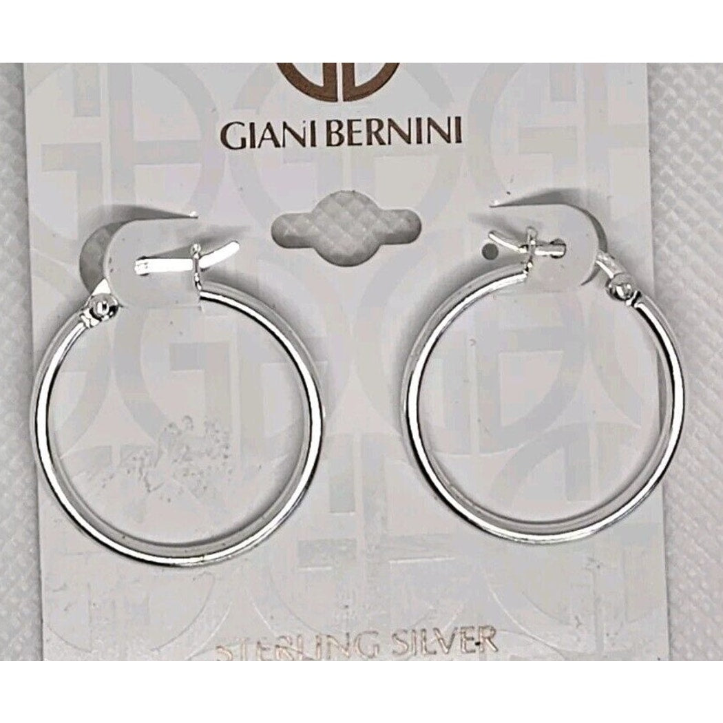 Sterling Silver Hoop Earrings Chic Trendy Fashion Stylish Shiny Minimal Elegant