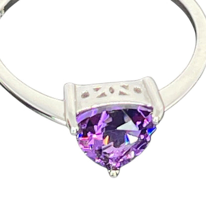 LUXY Gems Natural Amethyst Sterling Silver Ring (1 ct.) Luxury Fashion (Sz 7)