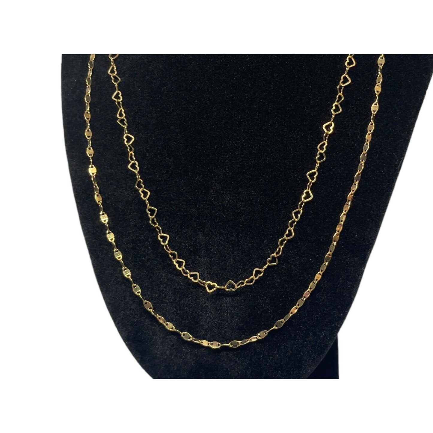 18K Gold Vermeil 'Endless Love' Layered Necklace Heart Detailing Stunning Vday