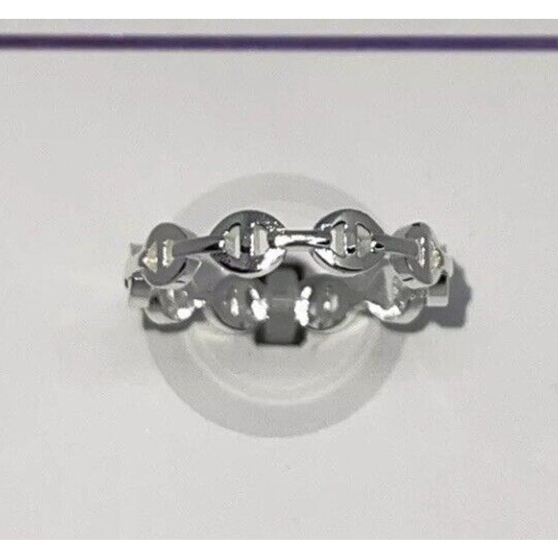 Rhodium Plated Ring (Size 6) Chain Link Style Women's Fashion Everyday Wear NWT