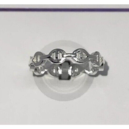 Rhodium Plated Ring (Size 6) Chain Link Style Women's Fashion Everyday Wear NWT