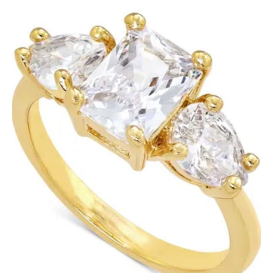 Charter Club Ring Gold Plate CZ Cubic Zirconia Ladies Size 5 Engagement