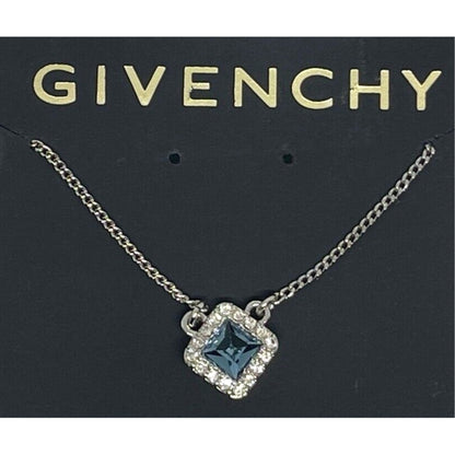 Givenchy Silver Plated CZ Necklace Luxury Chic Designer Fashion Style Trendy NWT