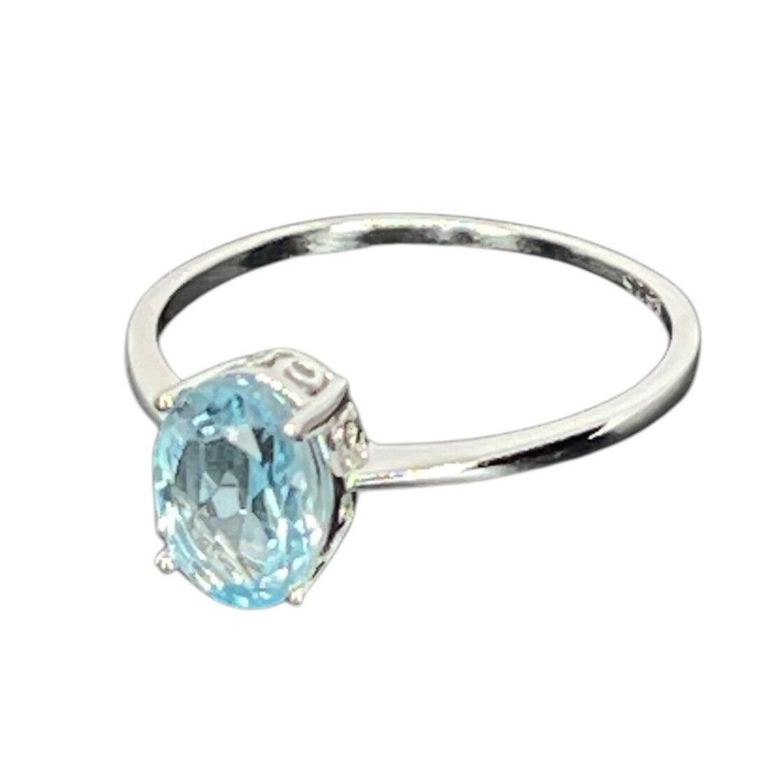 LUXY Gems Natural Blue Topaz Sterling Silver Ring (1.5 ct) Luxury Fashion (Sz 7)