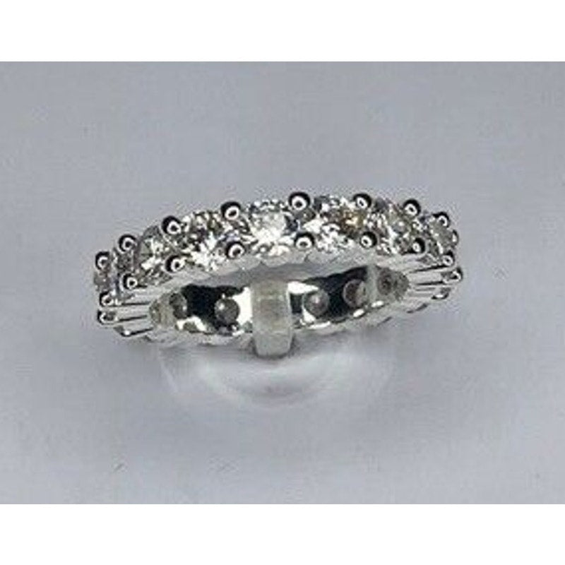 Silver Plated CZ Band Ring (Sz 6) Fashion Stylish Trendy Chic Shiny Stunning NWT