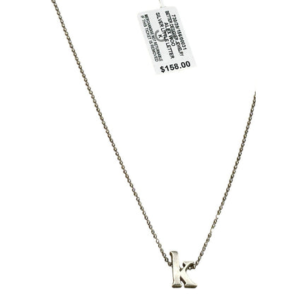 Alex Woo Sterling Silver ‘K’ Initial Pendant Necklace NY Designer Luxury Fashion