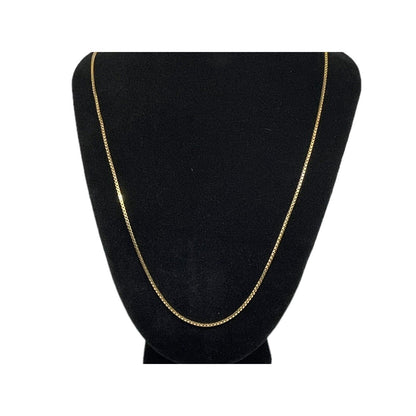 18K Gold Vermeil Box Chain Necklace 24” Dainty Chic Trendy Fashion Stylish NWT