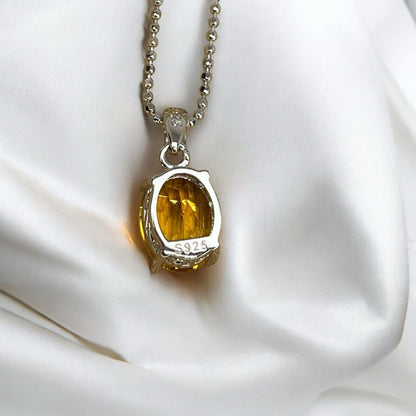 LUXY Gems Natural Citrine Sterling Silver Beaded Necklace (1.7 cts) Luxury Style