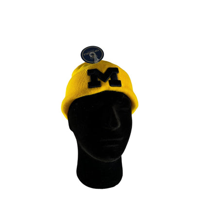 University of Michigan Beanie Hat TW Logo Yellow Cap College Football Unisex