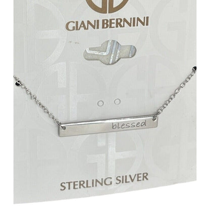 Sterling Silver Blessed Pendant Necklace Elegant Stylish Chic Fashion Trendy NWT