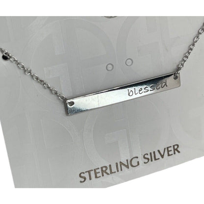 Sterling Silver Blessed Pendant Necklace Elegant Stylish Chic Fashion Trendy NWT