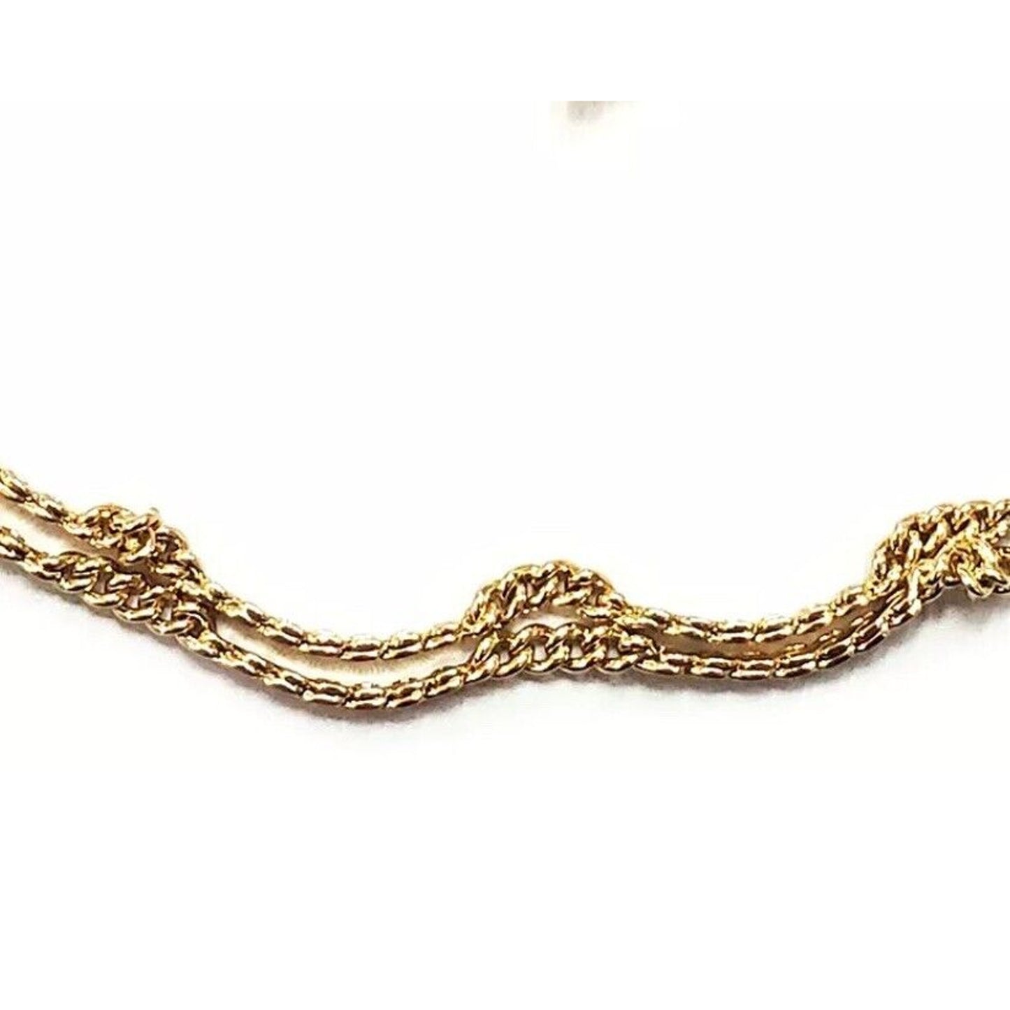 Gold Tone Double Chain Anklet Style Fashion Elegant Shiny Everyday Wear Chic NWT