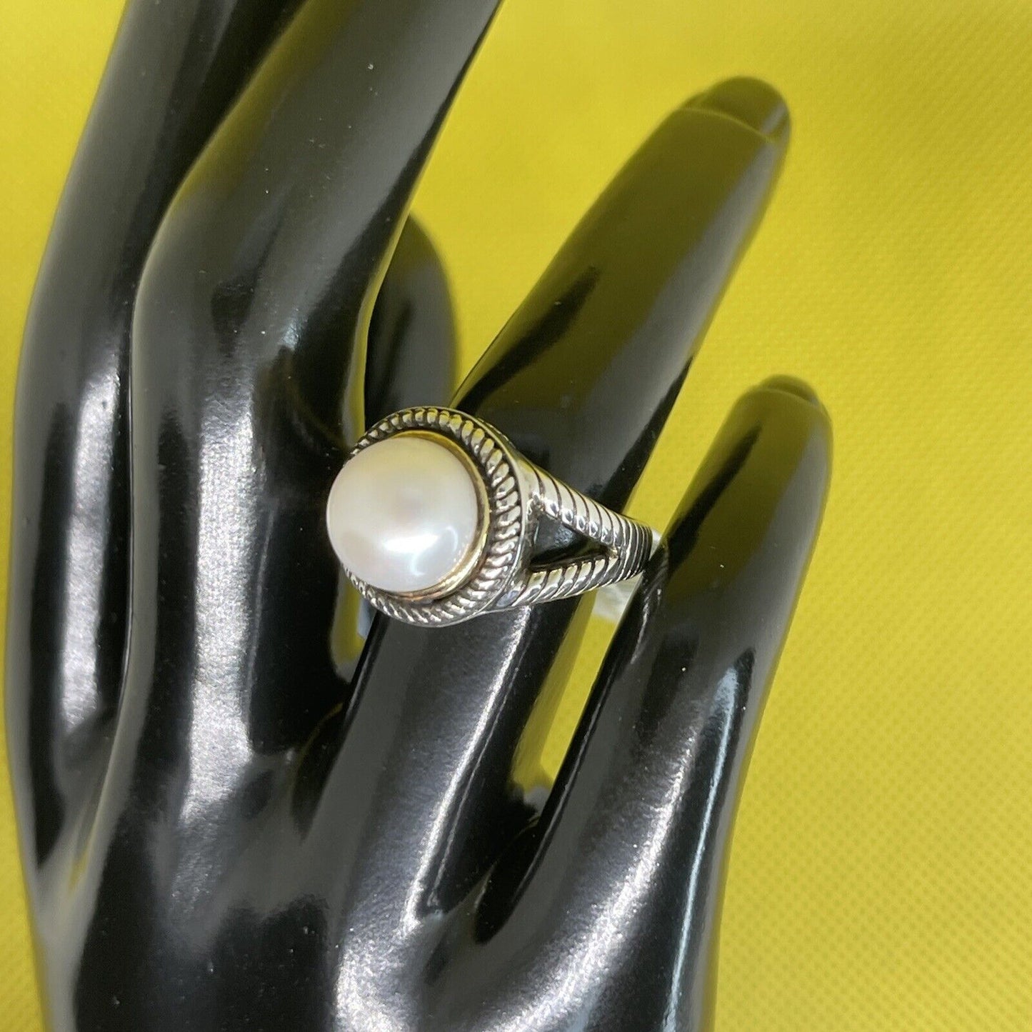 Peter Thomas Roth 14k Gold Freshwater Pearl Ring Sterling Silver Sz 7 Luxury NWT