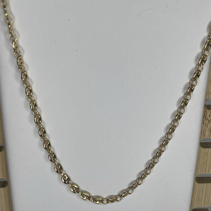 14K Gold Vermeil Tranciato Chain Necklace 18” (3mm) Elegant Stylish Fashion Chic