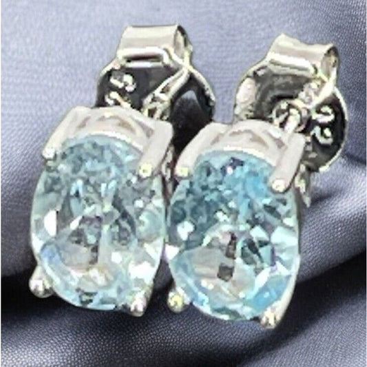 LUXY Gems Natural Blue Topaz Sterling Silver Earrings (1.8 cts.) Luxury Fashion