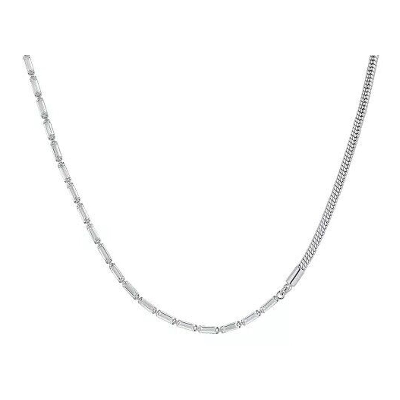 Silver Plated CZ Tennis Snake Chain Necklace (15 cts. t.w) Stunning Chic Glitzy