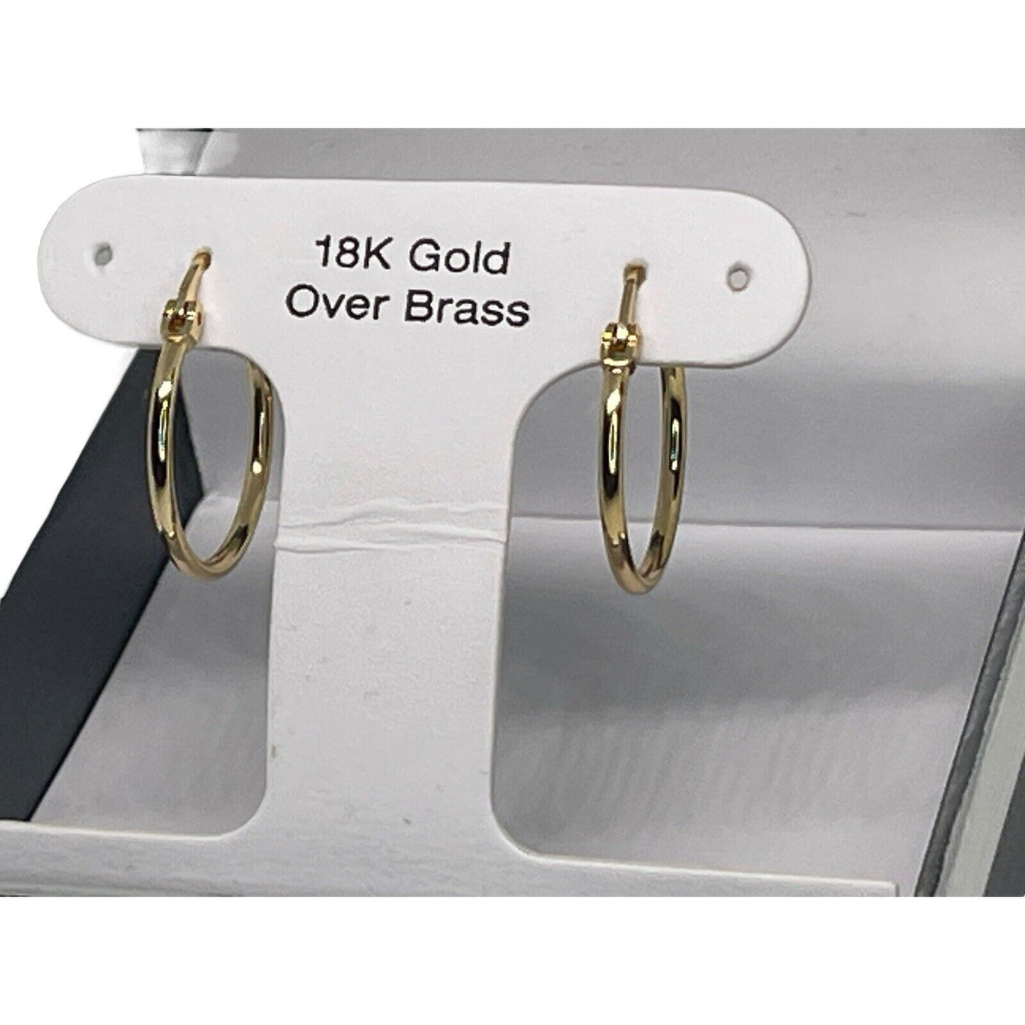 18K Gold Plated Hoop Earrings Chic Stylish Trendy Minimal Fashion Shiny NWT