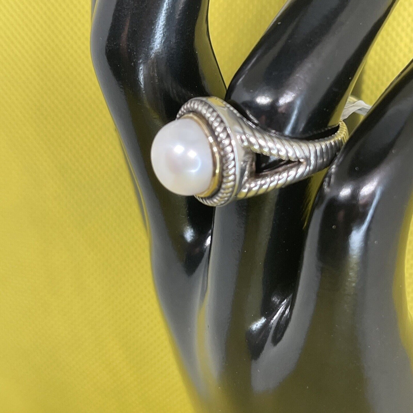 Peter Thomas Roth 14k Gold Freshwater Pearl Ring Sterling Silver Sz 7 Luxury NWT