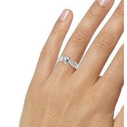 Silver Plated CZ Cocktail Ring (Sz 8) Chic Stunning Fashion Trendy Shiny Stylish