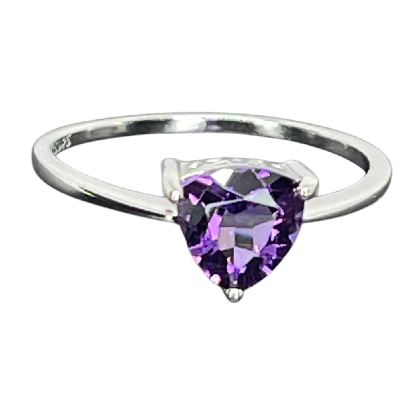 LUXY Gems Natural Amethyst Sterling Silver Ring (1 ct.) Luxury Fashion (Sz 7)