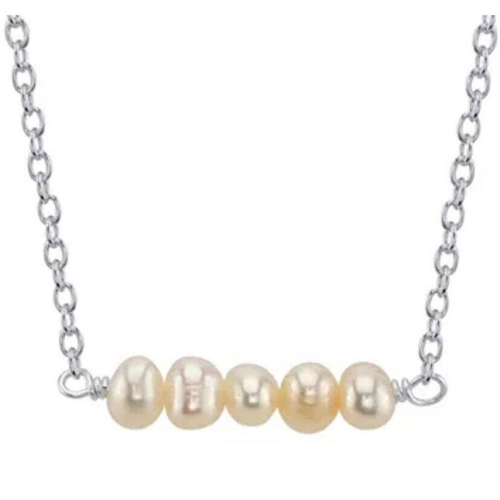 Unwritten Silver Plate Faux Pearl Necklace Style Chic Fashion Trendy Elegant NWT