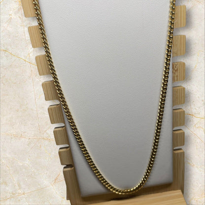 THICK 18K Gold Over Sterling Silver Chain Necklace Curb 24” Style Fashion