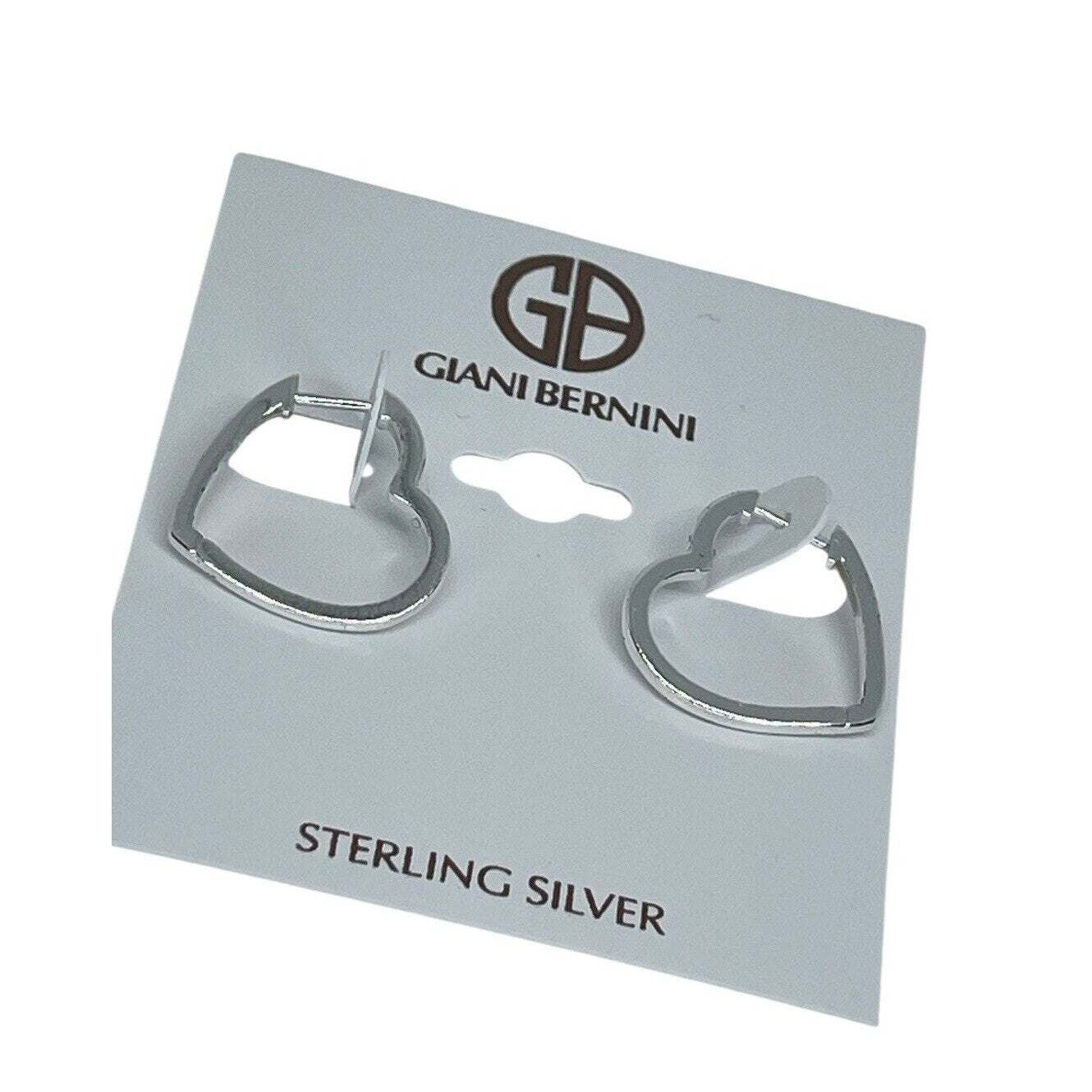 Sterling Silver Heart Hoop Earrings Chic Trendy Fashion Stylish Minimal NWT Vday