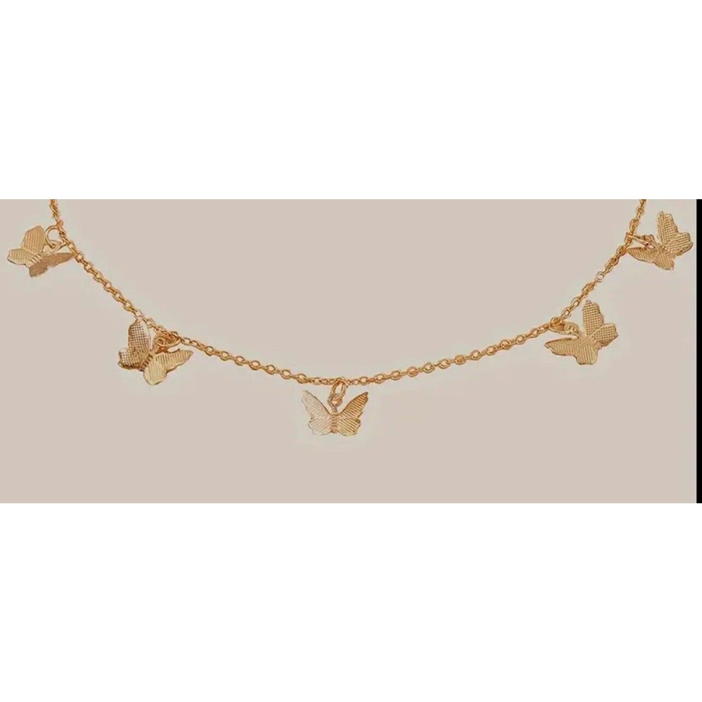 18K Gold Plated Butterfly Collar Necklace Chic Stylish Fashion Trendy Shiny NWT