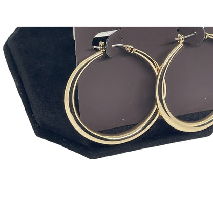 Anne Klein Gold Tone Hoop Earrings Fashion Stylish Elegant Minimal Everyday Wear