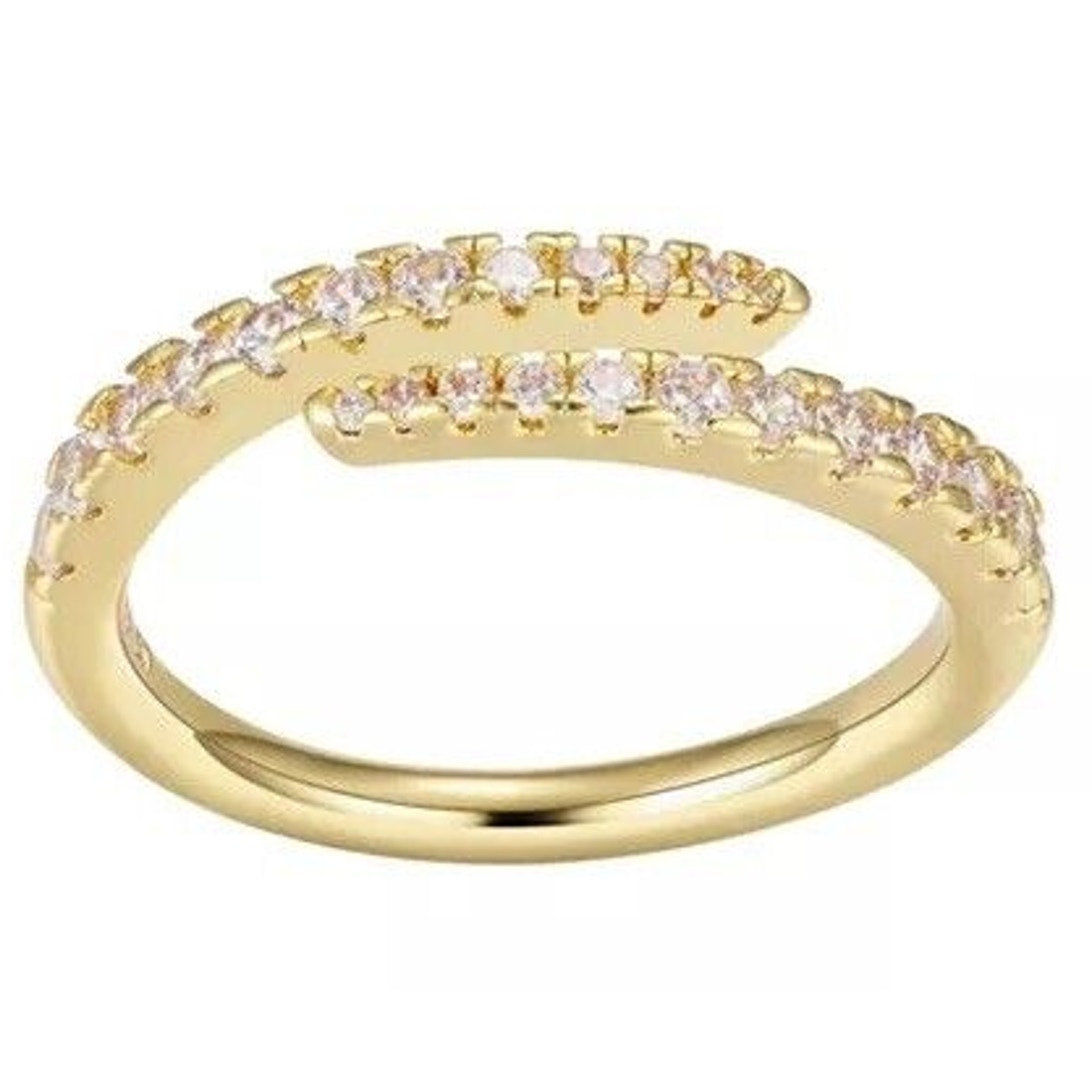 Unwritten Gold Plated CZ Ring (Sz 7) Stylish Fashion Trendy Chic Elegant Shiny