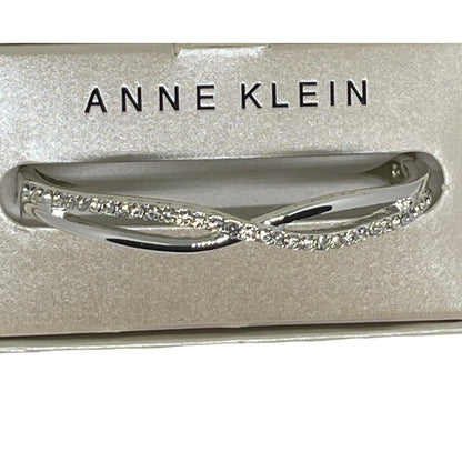 Anne Klein Silver Tone Crystal Bangle Bracelet Chic Fashion Elegant Trendy Style