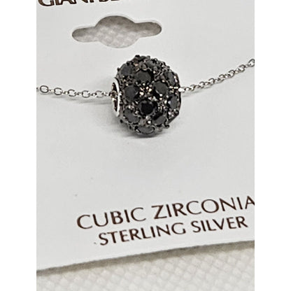 Sterling Silver CZ Fireball Pendant Necklace Chic Trendy Fashion Style Cocktail