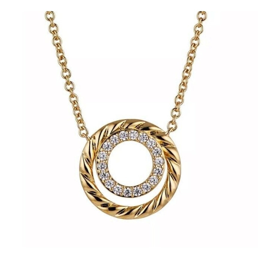 Eliot Danori 18K Gold Plated Rope Pendant Necklace CZ Chic Trendy Fashion Style